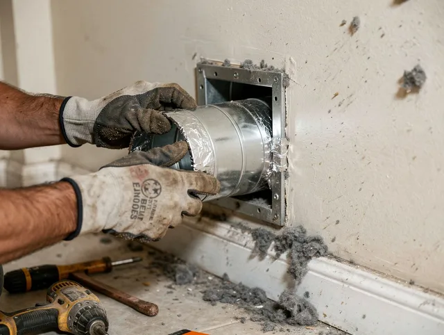 Professional dryer vent repair and installation by Cypress Dryer Vent Cleaning in Cypress