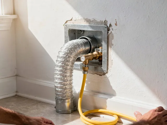 Cypress Dryer Vent Cleaning certified technician performing specialized gas dryer vent cleaning in Cypress
